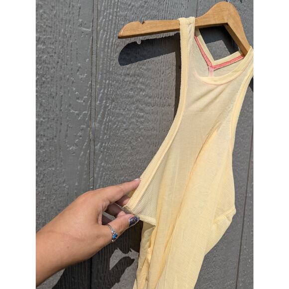 Intimately Free People Longline butter yellow tank top boho Costal beach summer - Picture 6 of 6